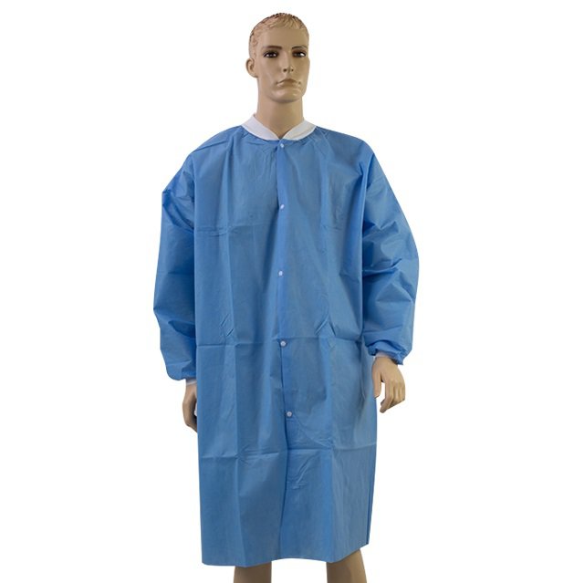  Lab Coat Disposable Protective Knitted Collar With Knitted cuff