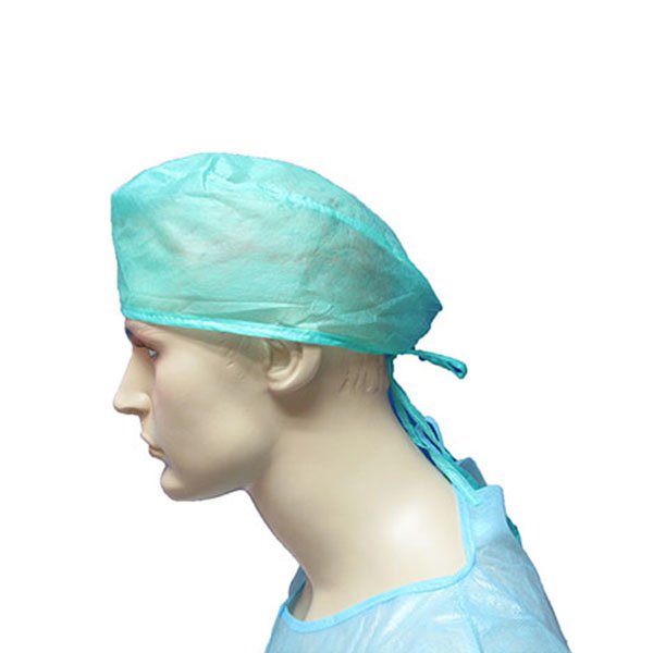 Disposable Surgical Cap Nonwoven Medical Doctor Cap With Ties on Back