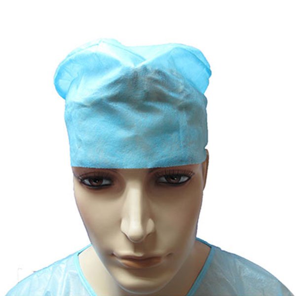 Couverture principale jetable médicale de chapeau de chirurgien non tissée avec Covid-19 élastique