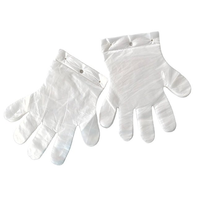 Hang Hole HDPE Glove Clear Plastic Polythene Disposable Cleaning 