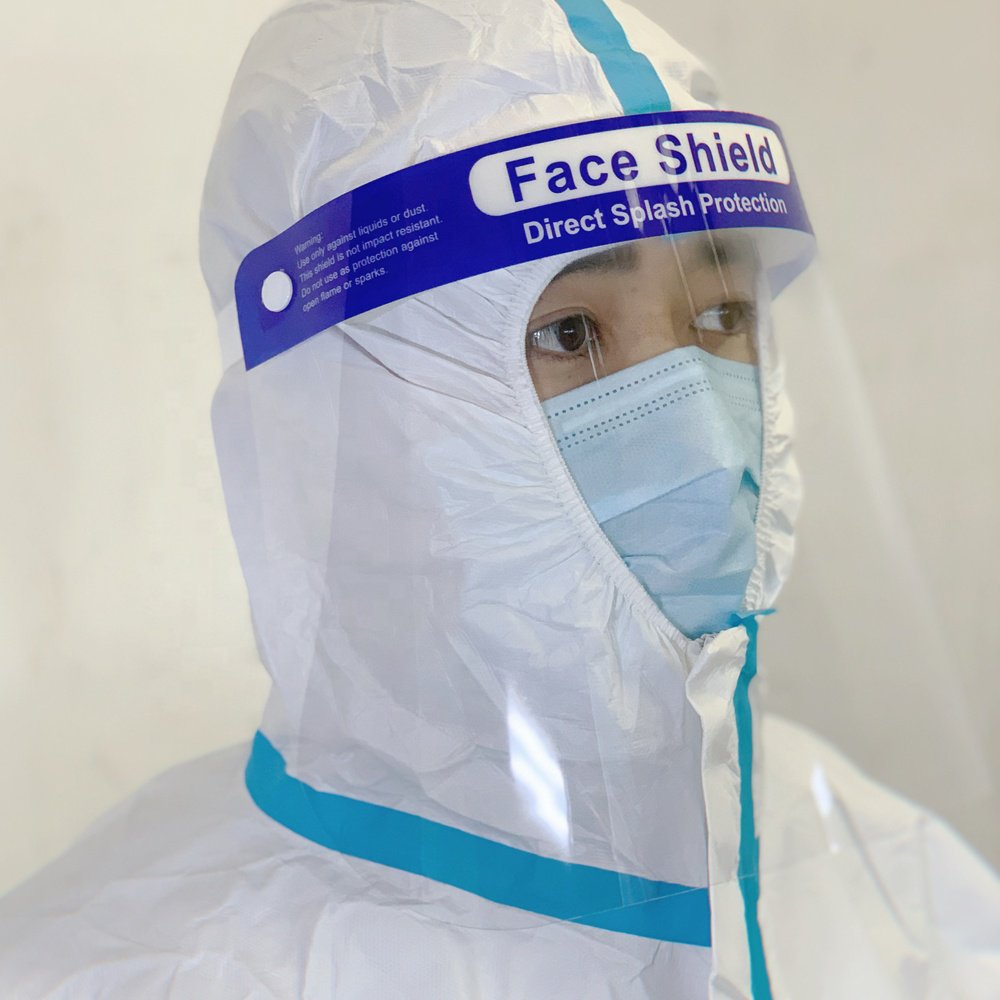 Bouclier facial enveloppant jetable Bouclier facial anti-buée médical